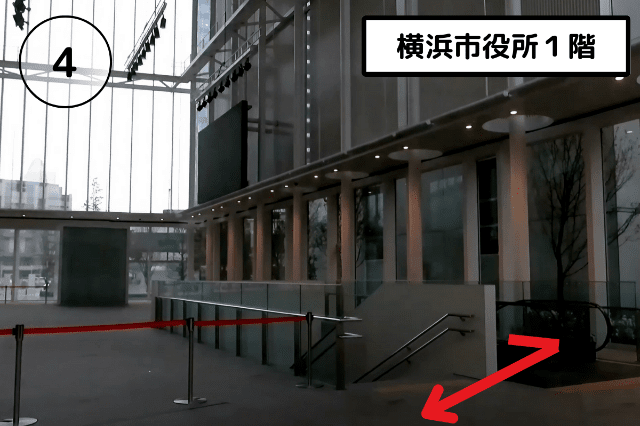 馬車道駅１C出口から横浜市役所までのアクセス④
