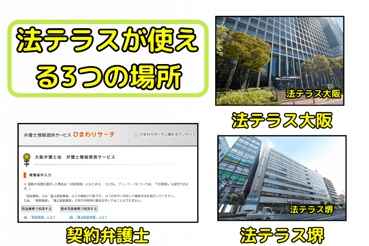 大阪で「法テラスの無料相談」ができる3つの場所