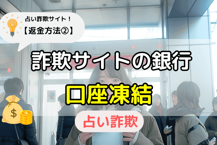 銀行口座を凍結する（占い詐欺サイトからの返金方法② ）