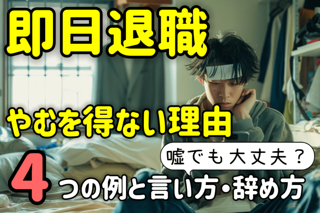 即日退職できる４つのやむを得ない理由！嘘でも大丈夫？弁護士が解説