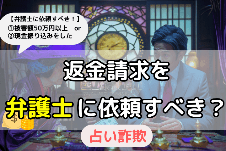 占い詐欺サイトへの返金請求を弁護士に依頼すべきケースかを確認する 