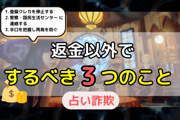 占い詐欺サイトへの返金請求以外にあなたがすべき3つのこと 